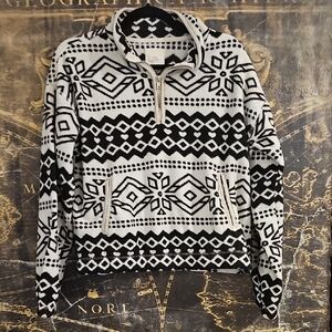 Thread & Supply Black and White Patterned Sweater